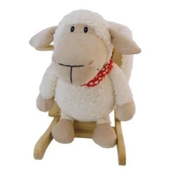 Plüsch Schaukeltier Schaf In Weiß