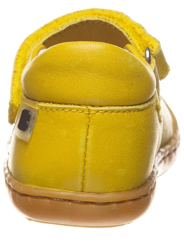 Leder-Spangenballerinas In Gelb 5 Leder-Spangenballerinas In Gelb – Bild 3