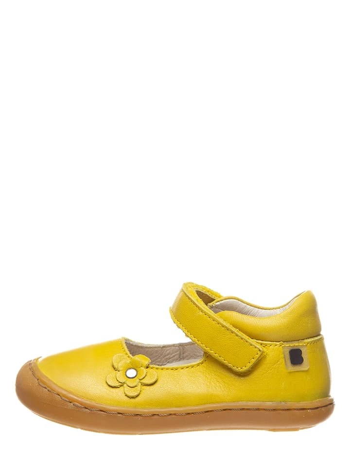 Leder-Spangenballerinas In Gelb 3 Leder-Spangenballerinas In Gelb