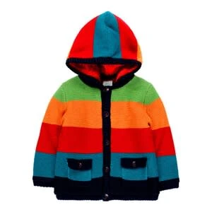 BOBOLI Strickjacke Mit Kapuze Und Plüschfutter Colorblock In Mehrfarbig 3 BOBOLI Strickjacke Mit Kapuze Und Plüschfutter Colorblock In Mehrfarbig