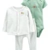 Carter's™ 3tlg. Outfit In Weiß/ Grün 1 Carter's™ 3tlg. Outfit In Weiß/ Grün -Babyprodukte Laden carters 3tlg outfit in weiss grun