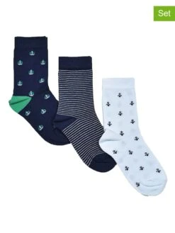 3er-Set: Socken "Sailor" In Dunkelblau