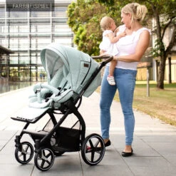 Kombi Kinderwagen F4 Air+ Inkl. C2 Kompakt-Tragetasche, Gestell Schwarz/tab... -Babyprodukte Laden gesslein kombi kinderwagen f4 air inkl c2 kompakt tragetasche gestell schwarz tab 3