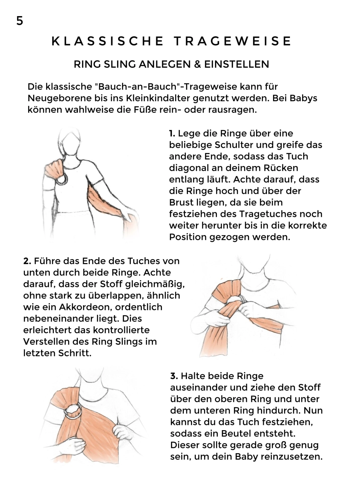 Ring Sling Tragetuch "BORDEAUX" In Bordeauxrot Mit Roségoldenen Ringen 6 Ring Sling Tragetuch "BORDEAUX" In Bordeauxrot Mit Roségoldenen Ringen – Bild 4