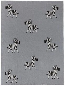 Babydecke "Zebra" In Grau - 90 X 120 Cm