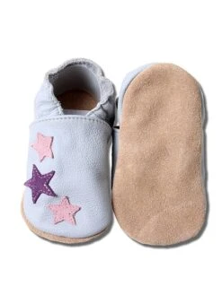 Leder-Krabbelschuhe In Hellgrau