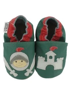 Leder-Krabbelschuhe "Ritter" In Grün