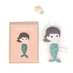 Kinderwagen-Clip "Meerjungfrau" In Bunt - Mit Geschenkkarte