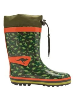 KangaRoos Gummistiefel In Khaki/ Orange -Babyprodukte Laden kangaroos gummistiefel in khaki orange 2