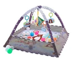 3 In 1 Krabbeldecke, Bällebad In Grau