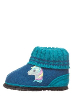 Hüttenschuhe "Einhorn" In Blau