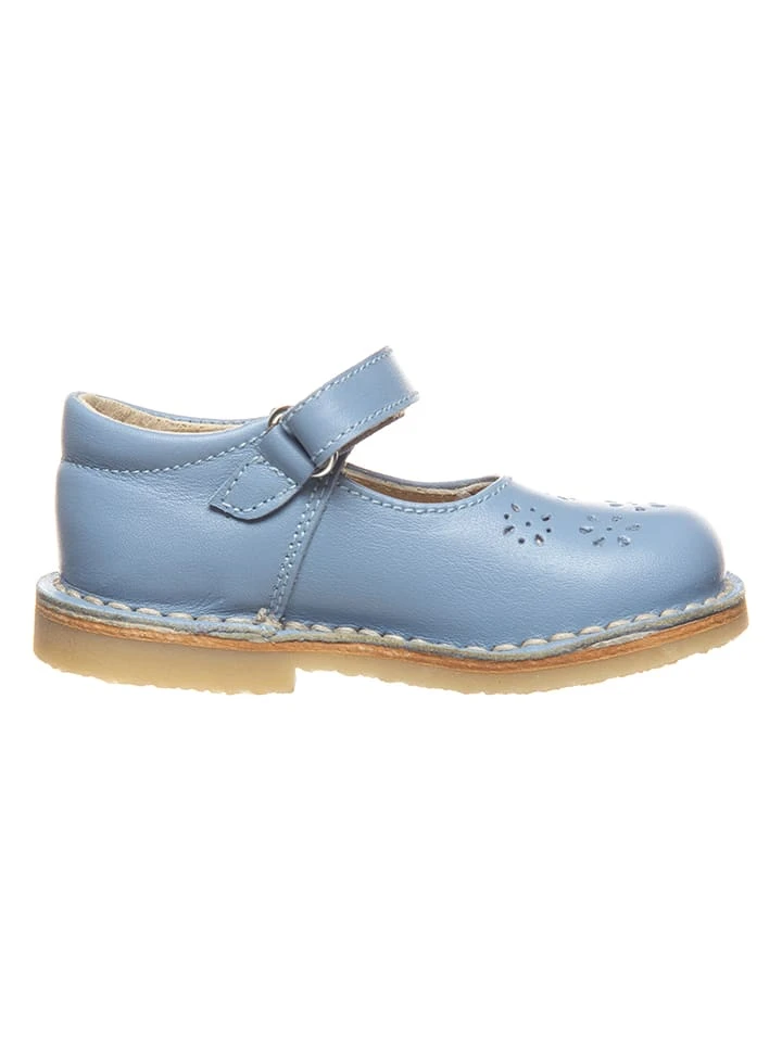 Leder-Spangenballerinas In Hellblau 4 Leder-Spangenballerinas In Hellblau – Bild 2