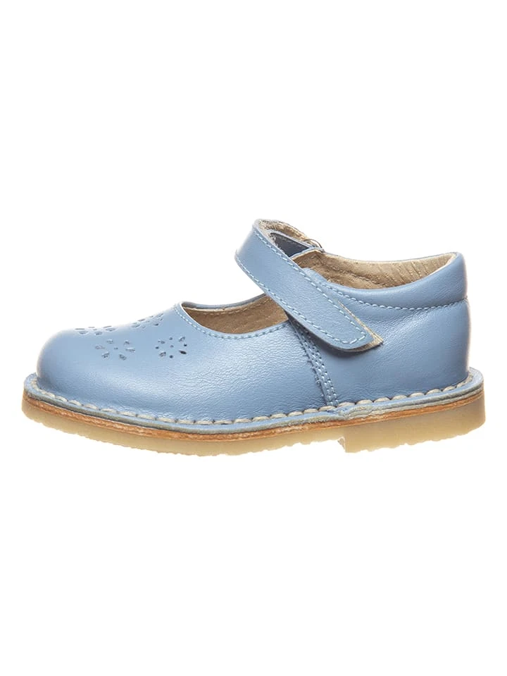 Leder-Spangenballerinas In Hellblau 3 Leder-Spangenballerinas In Hellblau