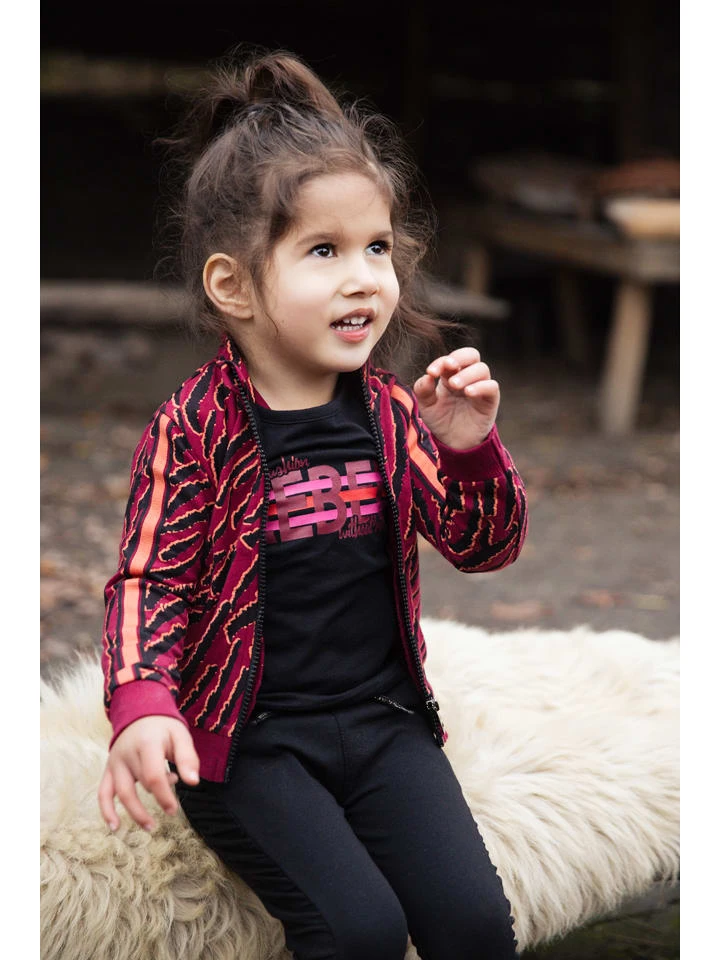 Cardigan In Rot/ Schwarz/ Orange 5 Cardigan In Rot/ Schwarz/ Orange – Bild 3