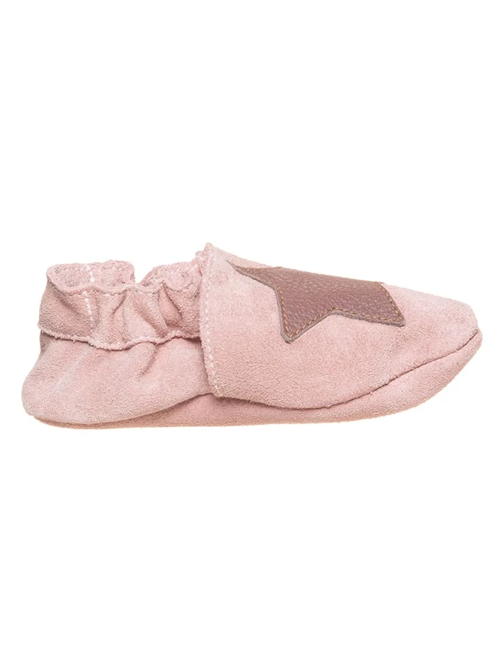 Leder-Krabbelschuhe In Rosa 4 Leder-Krabbelschuhe In Rosa – Bild 2