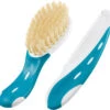 NUK Babybürste Mit Kamm, Bürste Aus 100% Naturhaar, Kamm Mit Abgerundeten...