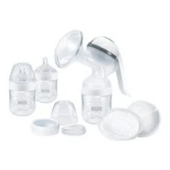 NUK Still-Set Nature Sense Mit Handmilchpumpe Temperature Control In Weiß