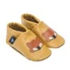 Krabbelschuhe / Lederpuschen Mit Fuchs In Gelb / Orange
