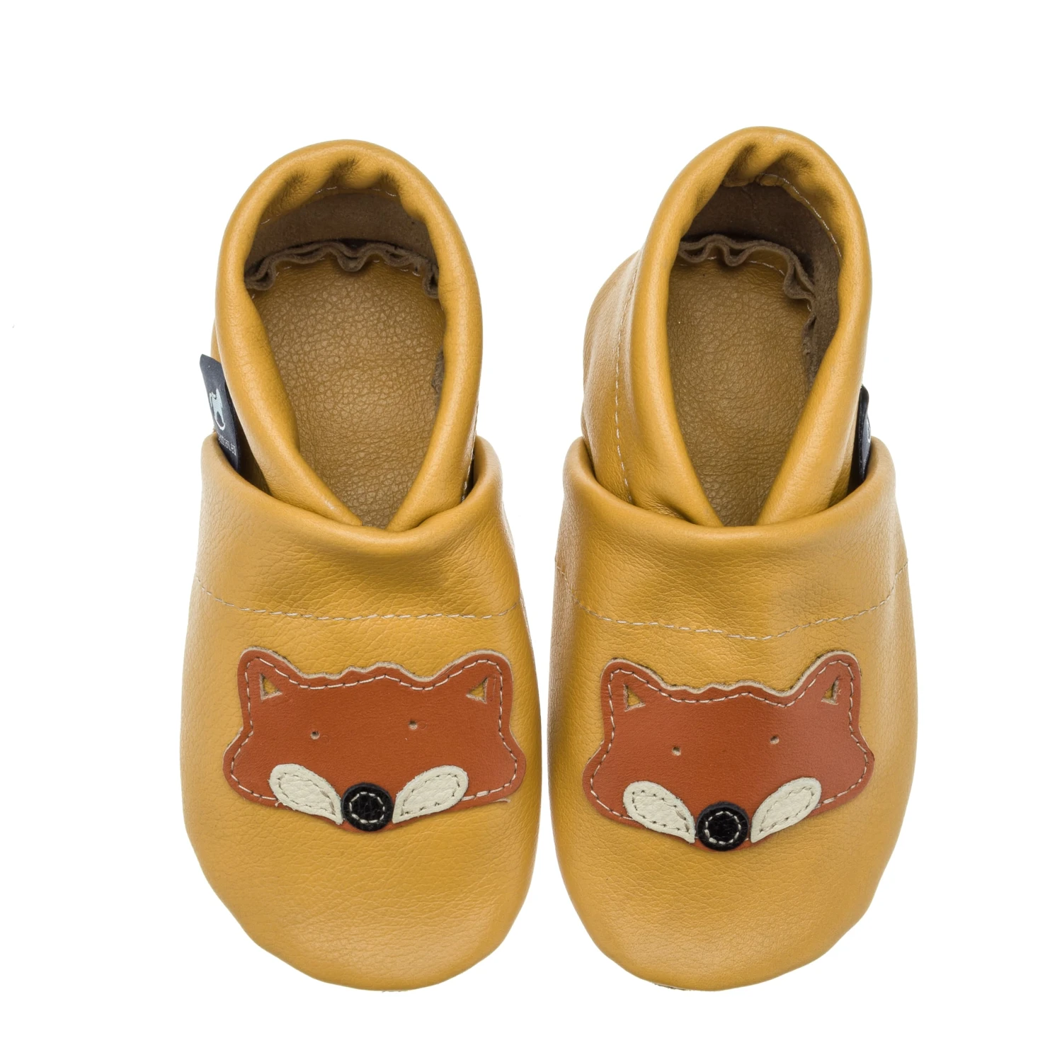 Krabbelschuhe / Lederpuschen Mit Fuchs In Gelb / Orange 5 Krabbelschuhe / Lederpuschen Mit Fuchs In Gelb / Orange – Bild 3
