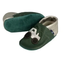 Krabbelschuhe / Lederpuschen Mit Traktor In Grün / Silber 8 Krabbelschuhe / Lederpuschen Mit Traktor In Grün / Silber -Babyprodukte Laden pantau its a small world krabbelschuhe lederpuschen mit traktor in grun silber 2