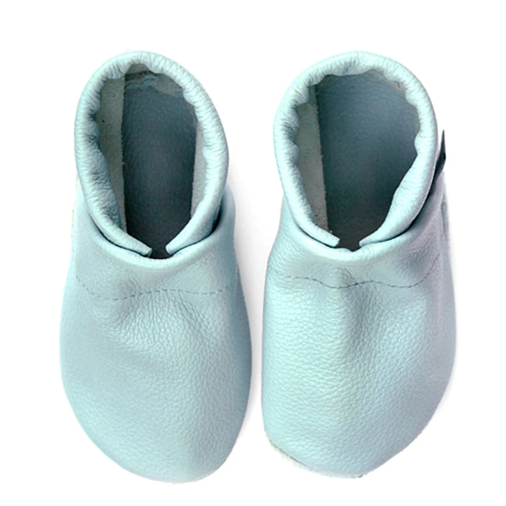 Krabbelschuhe / Lederpuschen Uni Hellblau 5 Krabbelschuhe / Lederpuschen Uni Hellblau – Bild 3