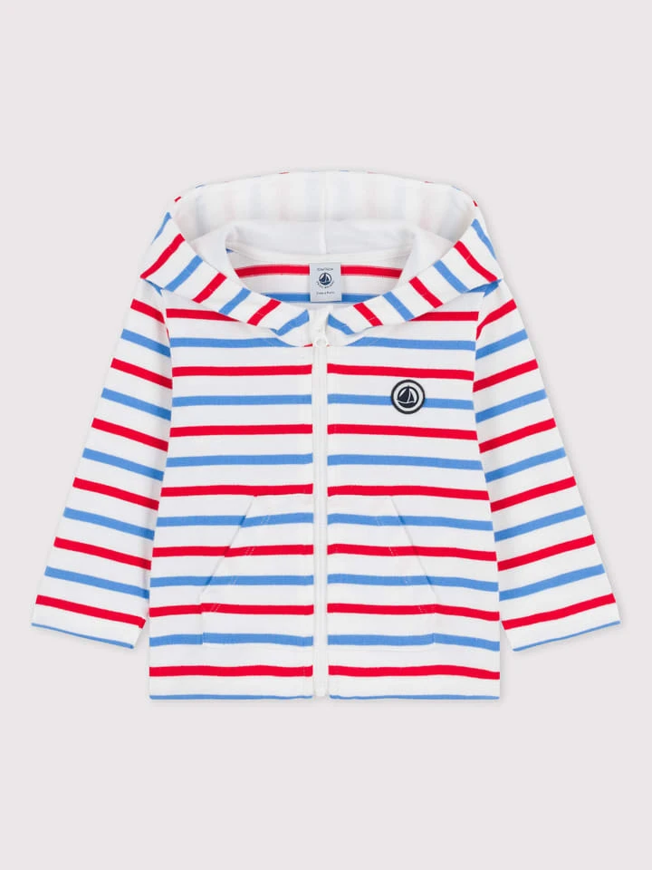 PETIT BATEAU Sweatjacke In Blau/ Rot/ Weiß 3 PETIT BATEAU Sweatjacke In Blau/ Rot/ Weiß