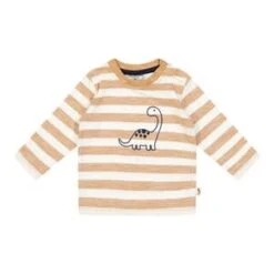 Shirt Langarm Ringel Dino In Braun