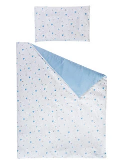 Bettwäsche-Set In Weiß/ Hellblau