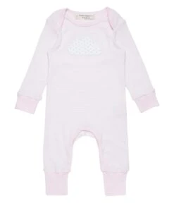Sense Organics Organic Baby Strampler "Wayan" In Rosa-Weiß