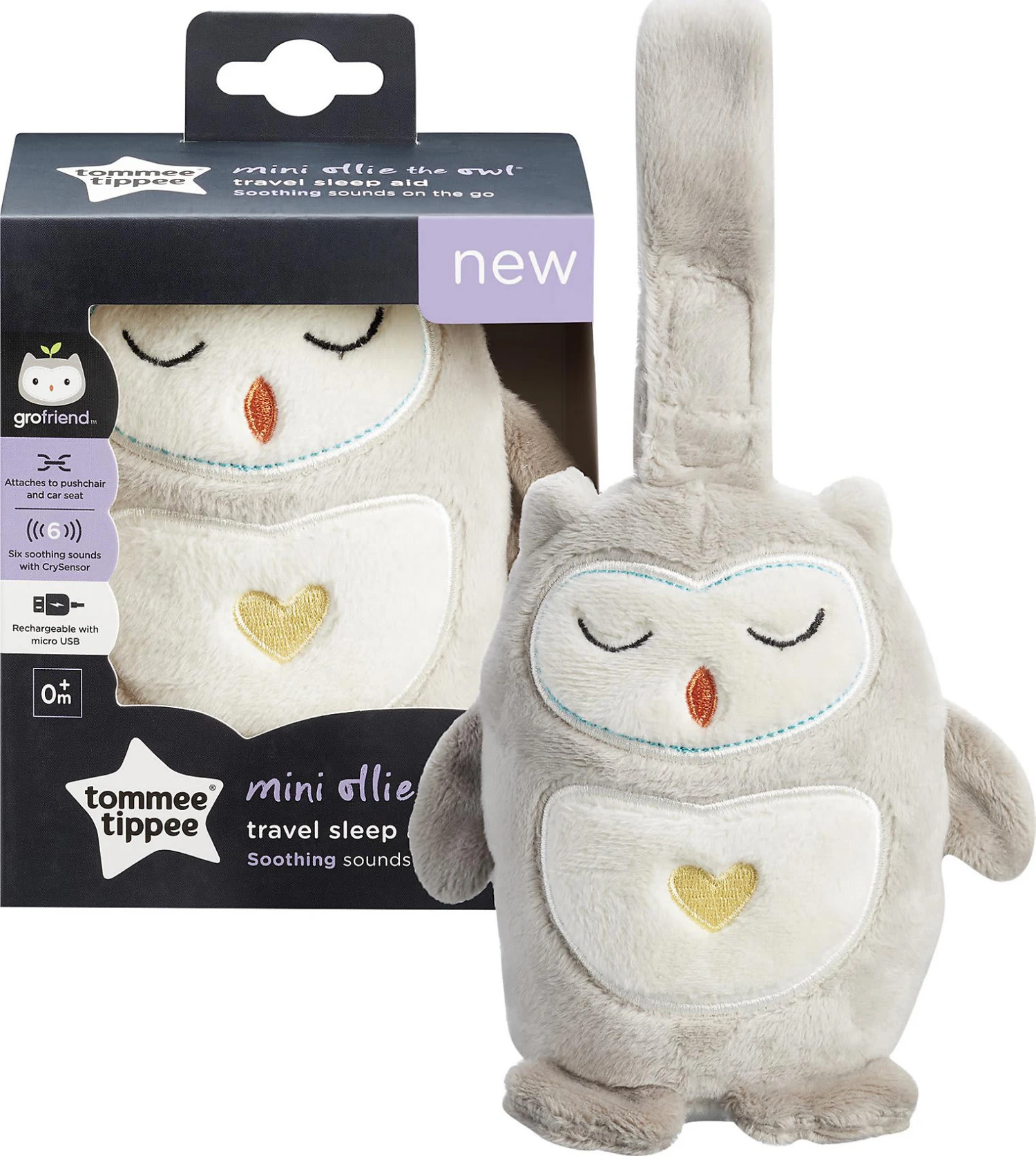 Tommee Tippee Mini-Grofriend Wiederaufladbare Einschlaf- Und Durchschlafhilfe, Ollie... 3 Tommee Tippee Mini-Grofriend Wiederaufladbare Einschlaf- Und Durchschlafhilfe, Ollie...
