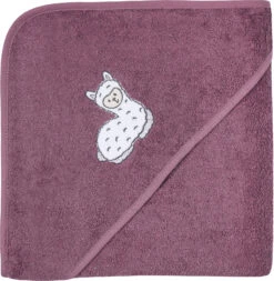 Kapuzen-Badetuch, Lama Lila, 100 X 100 Cm