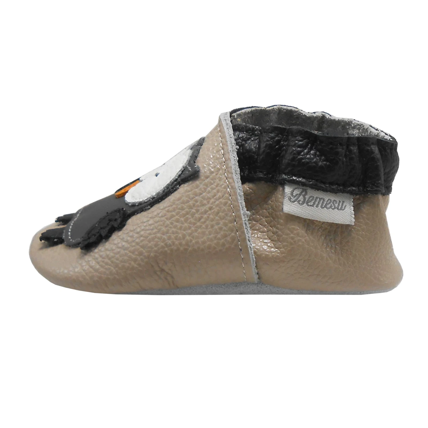 Baby Krabbelschuhe In Eule Beige 6 Baby Krabbelschuhe In Eule Beige – Bild 4